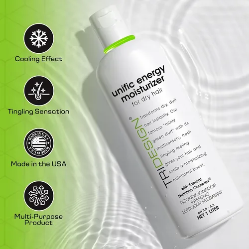 Vista 2 de TRIDESIGN Unific Energy Moisturizer - Acondicionador de cabello profundo para cabello seco dañado, hidratante para cabello rizado, encrespado