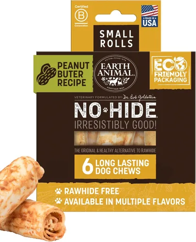 Vista 11 de Earth Animal No Hide - Masticables sin cuero para perros pequeños, sabor a tocino y queso de hamburguesa de la parrilla, libres de cuero crudo - 6