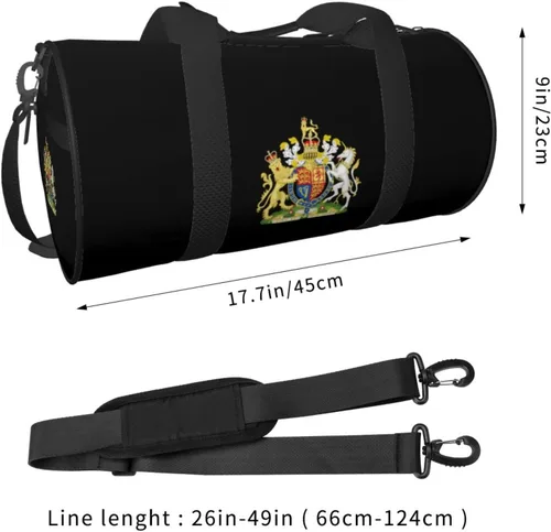 Vista 2 de Reino Unido Inglaterra Escudo de Armas Real Reino Unido Equipaje de viaje Bolsa de lona plegable Deportes Rolling Bolsa de lona plegable, Negro