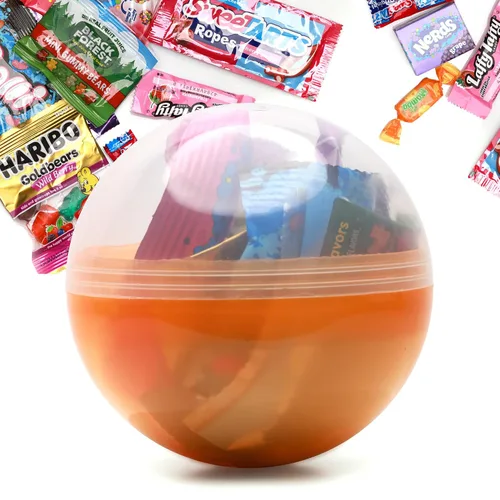 Vista 11 de Paquete variado de dulces en cápsula redonda gigante de color transparente – Surtido de dulces envueltos individualmente 20 piezas de 0.74 libras