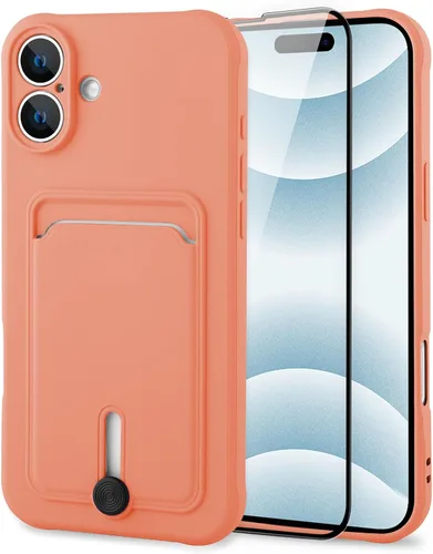 Vista 72 de MZELQ Cartera de TPU Compatible con Funda iPhone 12, Portarjetas Protección de Cámara Cubierta + Protector de Pantalla, Ranura Empujable para Niñas