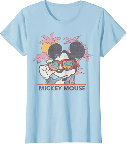 Vista 19 de Disney Mickey and Friends Mickey Mouse Tropical Retrato Camiseta S Negro