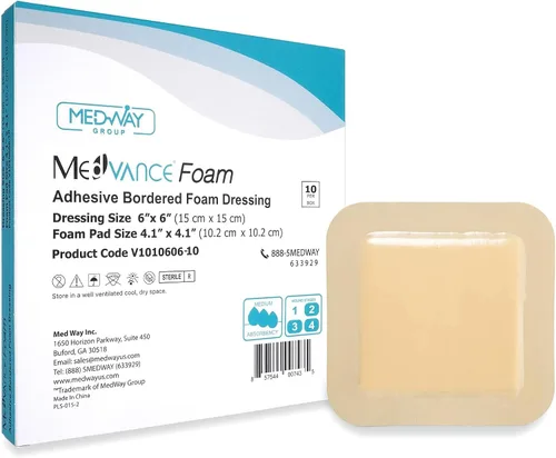 Vista 13 de Medvance Apósito de espuma impermeable con bordes adhesivos, 4 x 4 pulgadas, caja de 5