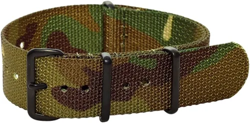 Vista 5 de Clockwork Synergy Premium Nylon Ballistic Watch Correas Correas PVD Negro Hardware Bandera estadounidense