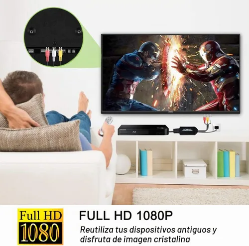 Vista 7 de Cable HDMI a RCA, cable adaptador de convertidor HDMI a RCA, 1080P HDMI a AV 3RCA CVBs compuesto de audio de video compatible con Amazon Fire Stick