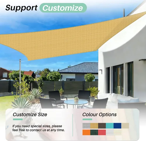 Vista 7 de SunnyRoyal Toldo tipo vela rectangular de 20 x 20 pies para dar sombra a patio, exterior, toldo de tela para jardín al aire libre
