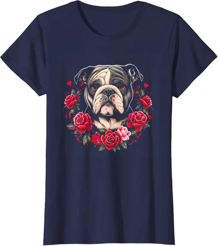 Vista 4 de Día de San Valentín - Camiseta de San Valentín Bulldog Inglés, Negro