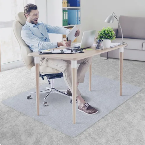 Vista 2 de Super Deal Tapete mejorado para silla de oficina de 46 x 60 pulgadas para suelo de alfombra, protector de suelo alfombrado antideslizante debajo