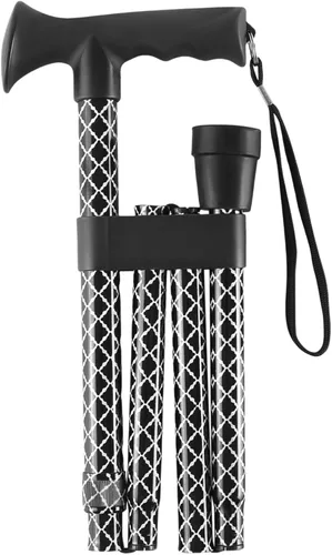 Vista 8 de Bastón para caminar para hombres y mujeres, plegable, floral, ligero, ajustable, portátil, para bastones plegables, cómodo mango en T para adultos
