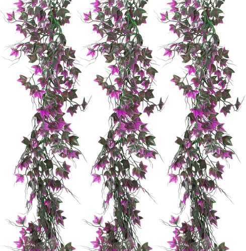 Vista 65 de RECUTMS Guirnalda artificial de otoño, plantas de vegetación sintética 1 pieza seda marrón