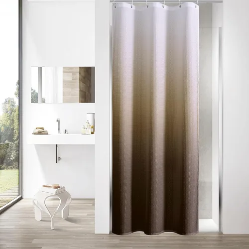 Vista 57 de MitoVilla Cortina de ducha de tela texturizada ponderada de lujo beige, 72 Marfil