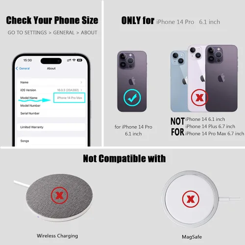 Vista 117 de Nvollnoe - Funda para iPhone 14 con tarjetero [tienda de 5 tarjetas] Negro - Almacenamiento más grande