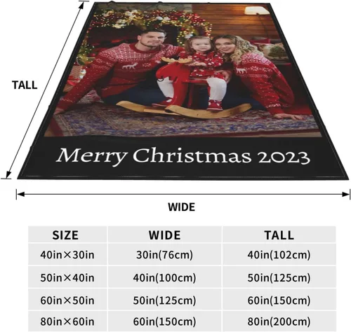 Vista 3 de Manta personalizada con texto, fotos, manta personalizada para cumpleaños de adultos y niños, boda, Navidad, Halloween, Día del Padre, Día