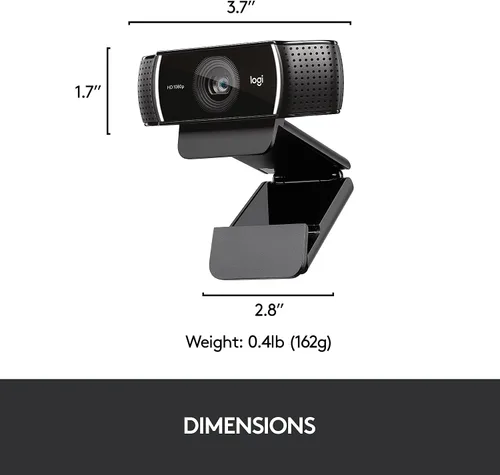 Vista 6 de logitech Cámara web C922 Pro Stream 1080P para transmisión y grabación de video HD 960-001087 (renovada)