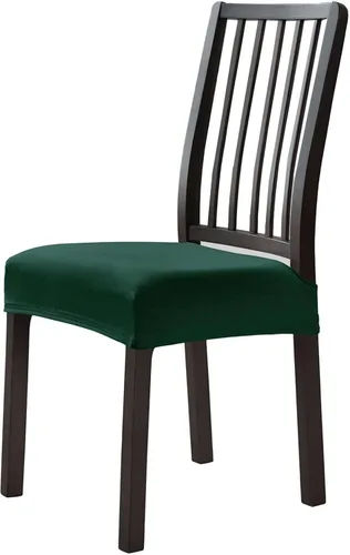 Vista 8 de Fundas de asiento de terciopelo para sillas de comedor, fundas elásticas para sillas de comedor de 2 piezas con parte inferior elástica