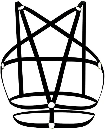 Vista 5 de ctdiral Brasier sexy de tirantes elásticos sin copas para mujer, de talla grande, a la moda, con abertura, para mujer