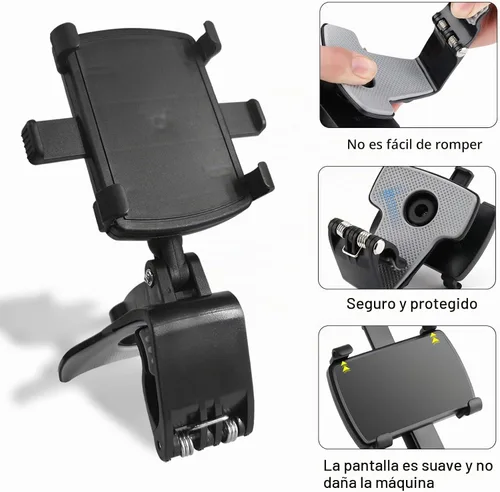 Vista 4 de Soporte Universal para Teléfono de Coche para Salpicadero, Soporte Multifuncional para Teléfono Móvil de Tablero de Coche, Soporte de Espejo