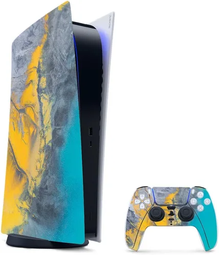 Vista 8 de MightySkins - Skin para juegos para PS5 / Playstation 5 Bundle – Mármol ámbar Envoltura protectora de vid Fácil de aplicar y cambiar