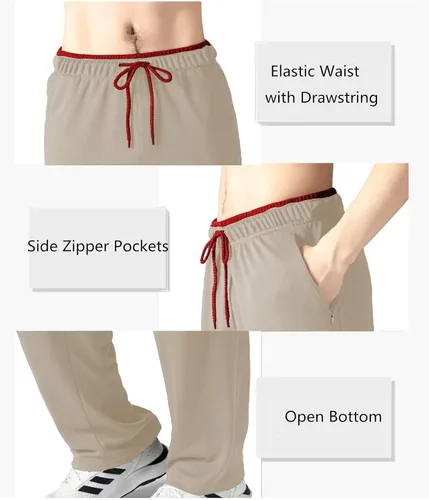 Vista 8 de Pantalones deportivos para hombre con bolsillos con cremallera, pantalones deportivos ligeros, pantalones de entrenamiento holgados atléticos