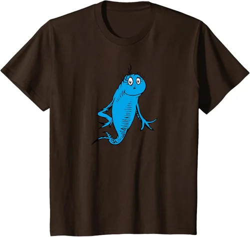 Vista 52 de Dr. Seuss Blue Fish Character - Camiseta con licencia oficial Negro