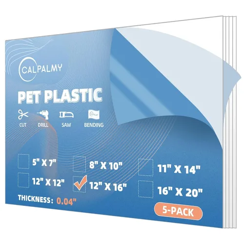 Vista 8 de Paquete de 10 paneles de plástico PET de 5 x 7 pulgadas / plexiglás de 0.04 pulgadas, alternativa de vidrio irrompible, ligera y asequible. Uso