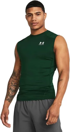 Vista 17 de Under Armour - Camiseta de compresión HeatGear sin mangas para hombre Negro (001)/Blanco