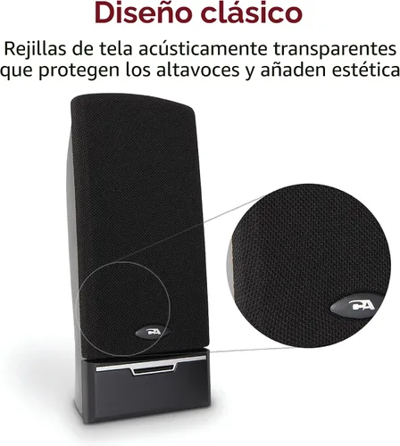 Vista 4 de Cyber Acoustics CA-2014 altavoces de computadora, sonido estéreo completo, controles convenientes, configuración fácil