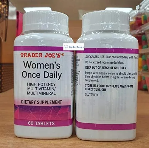 Vista 2 de Trader Joe's Multivitamínico/multimineral de alta potencia para mujer, una vez al día, 60 tabletas (dos botellas)