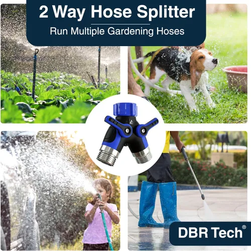 Vista 9 de DBR Tech® Divisor de Manguera de 2 Vías, Conector Metálico Resistente, Divisor de Manguera de Jardín de Dos Vías, Adaptador de Bib de Grifo de Flujo
