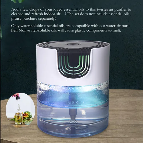 Vista 6 de Office23123 - Purificador de aire de agua para el hogar, humidificador para lavadora de aire, ambientador para humo y olores de mascotas, difusor
