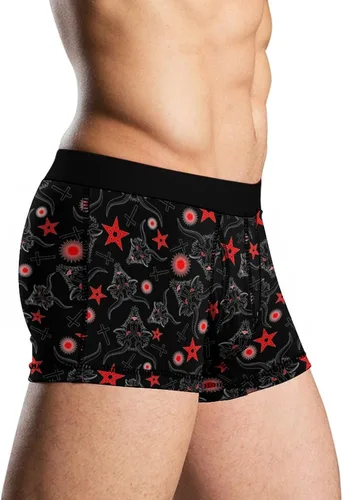 Vista 4 de Baphomet Demon Pattern - Calzoncillos tipo bóxer para hombre, elásticos, suaves y cómodos