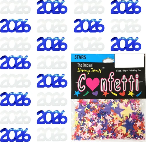 Vista 40 de Confetti Year 2023 Blue Royal, Orange Combo - 2 bolsas de media onza (1 oz)