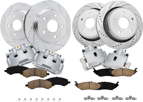 Vista 46 de Detroit Axle - 4 rotores de freno para Chevrolet Cruze 2014 2015 [modelos de motores de gas] Rotores de freno de disco perforados y ranurados