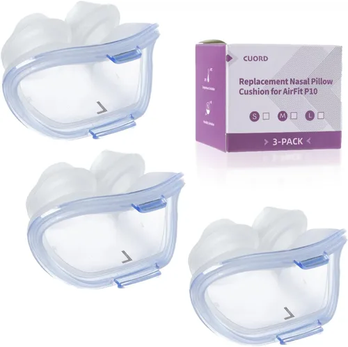 Vista 10 de Paquete de 3 cojines nasales de repuesto para ResMed AirFit P10, compatible con marco original Airfit P10, suministros de silicona CPAP de repuesto