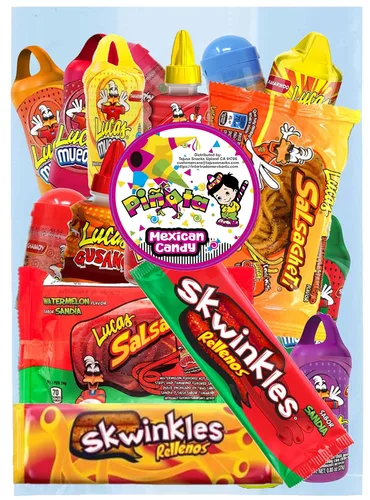 Vista 3 de Caja de dulces mexicanos de piñata (Lucas Mix (22.5 onzas) (18 piezas)