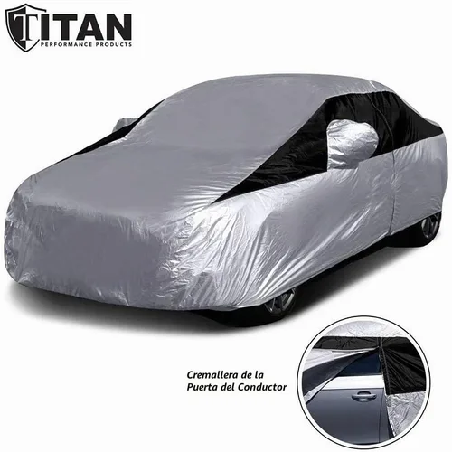 Vista 8 de Titan - Funda ligera de poli 210T para sedanes compactos de "176-185". Impermeable, protección UV, resistente a los arañazos, apertura