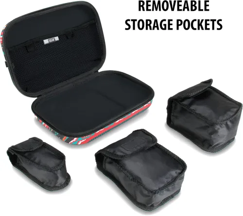 Vista 6 de USA Gear Kit organizador de bolsa de viaje con bolsillos de almacenamiento personalizables y carcasa rígida protectora, perfecto para llevar champú