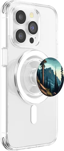 Vista 3 de Mountain Wilderness - Pinos para exteriores, senderismo, bosque terroso, PopSockets MagSafe PopGrip para iPhone