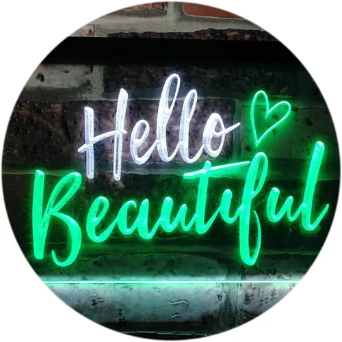 Vista 17 de ADVPRO Hello Beautiful Battling Cancers Support - Letrero de neón LED de doble color, azul y rojo, 12 x 8.5 pulgadas, st6s32-i1177-br azul y Red