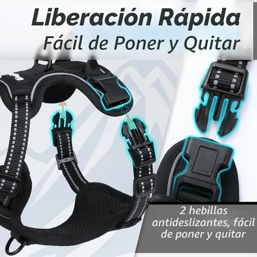 Vista 6 de Eagloo Arnés para perro pequeño, sin tirones, chaleco de servicio con tiras reflectantes y asa de control, ajustable y cómodo para caminar, arnés