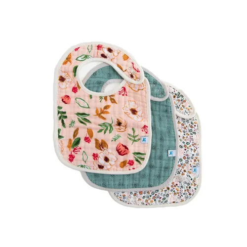 Vista 13 de Little Unicorn Paquete de 3 baberos clásicos de alta calidad, ajustable a medida que crece el bebé, tela suave en la piel, ideal para los que comen