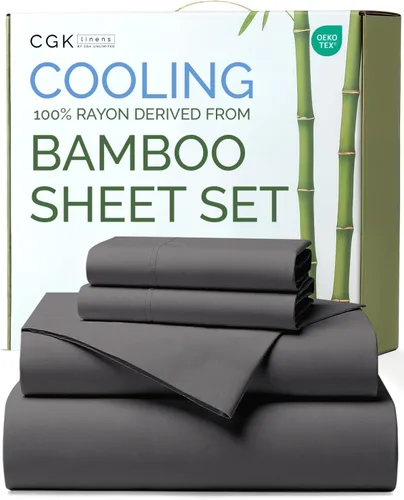 Vista 22 de Sábanas de bambú 100% rayón derivado de bambú, tamaño individual, sábanas refrescantes para individuales. Ropa de cama ultra suave, transpirable