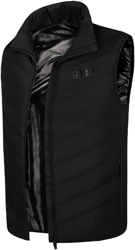 Vista 3 de Chaleco térmico para mujeres y hombres con batería ligera de 5 V (unisex), Negro