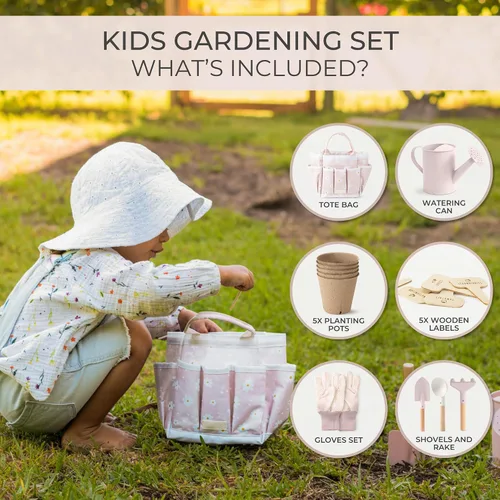 Vista 3 de ZICOTO El mejor juego de jardinería para niños: el juego de jardinería perfecto para niños pequeños con herramientas duraderas y seguras para una