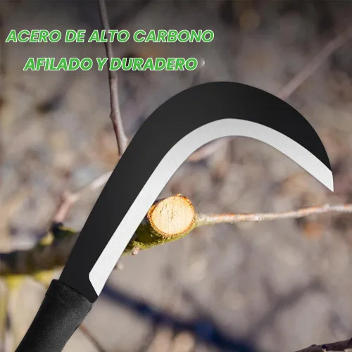 Vista 5 de Billhook - Herramientas de jardín para hoz, cepillo para limpiar hoz, con hoja de acero al carbono, cuchillo para hoz, machete para hoz para hierba