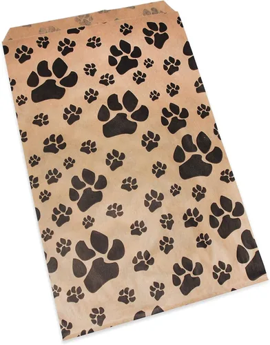 Vista 6 de CuteBox Pawprint - Bolsas de regalo de papel plano de estraza (100 unidades (6 x 9 pulgadas) para manualidades, recuerdos de fiesta, venta al por
