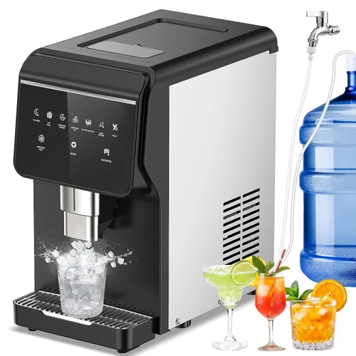 Vista 11 de Máquina de hielo Nugget para encimera 40 libras/día, contenedor de hielo de 10 libras, máquina de hielo de pellets suaves masticables de acero