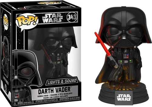 Vista 2 de POP Star Wars: Darth Vader - Figura de vinilo electrónica con luces y sonido Funko (incluye funda protectora de caja compatible), multicolor, 3.75