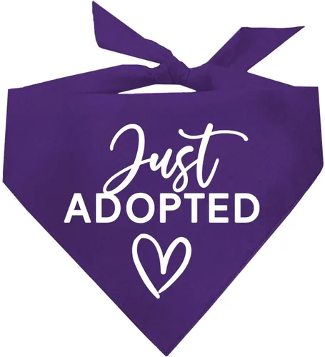 Vista 12 de Just Adopted - Bandana para perro, triángulo ajustable 100% algodón, fabricada en Estados Unidos, sesión de fotos para eventos de adopción, rescate
