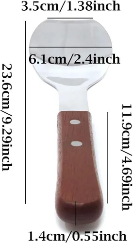 Vista 2 de Honbay Cuchara de helado de acero inoxidable con mango de madera para cocina